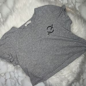 Rag & Bone Gray Cropped Planet Tee Size Medium
